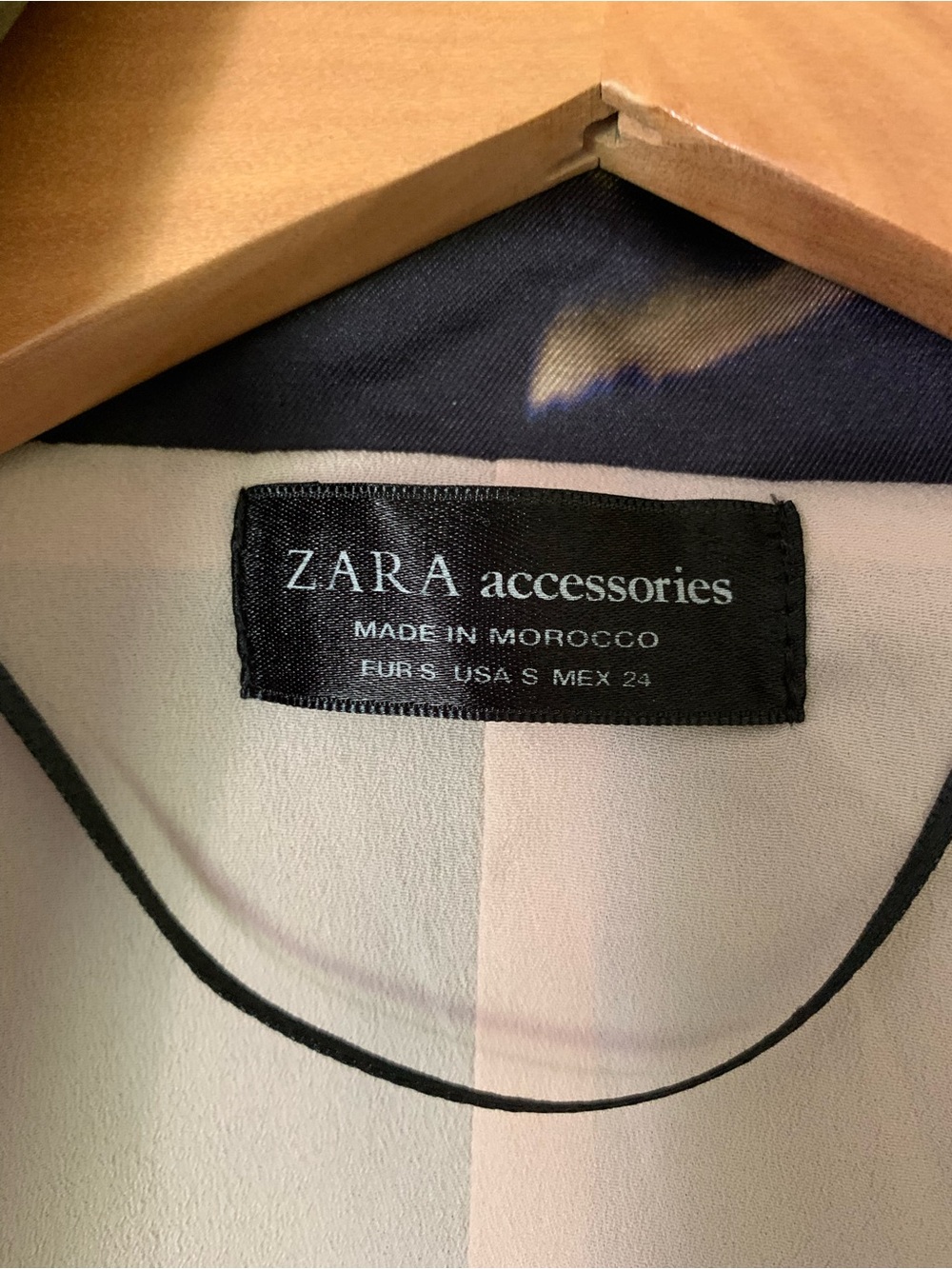 Zara Accessories WrapTrench Coat Duster Tie Sleeve Deep Blue Black AbstractPrint - Picture 3 of 16